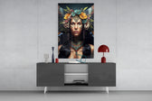 Warrior Beautiful panel catching window light to reveal its kinetic grace