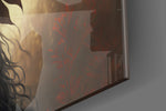 Beauty of the Clan artwork anchoring a wall with warm dramatic palette