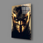 Samurai-cinema panel bringing kinetic gravity to a contemporary office
