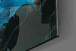 Bloody Batman artwork anchoring a wall with bold dramatic palette