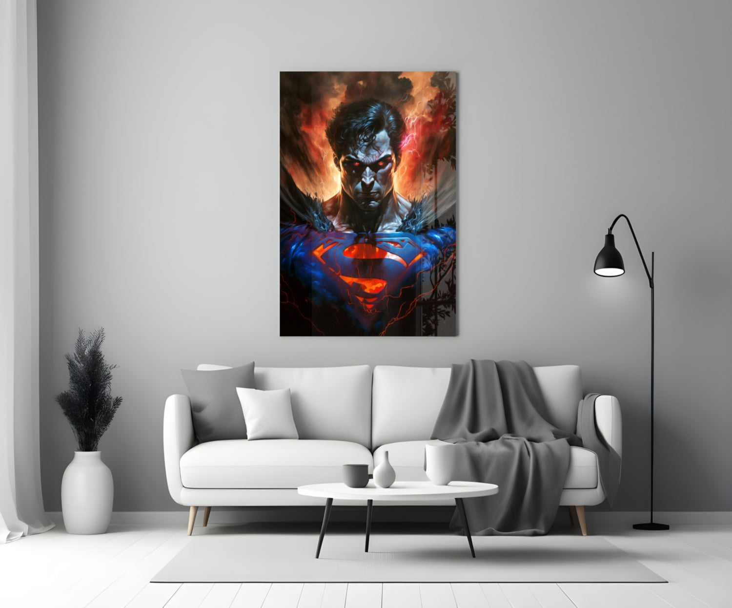 Bloody Superman Glass Wall Art  || Designer Collection.