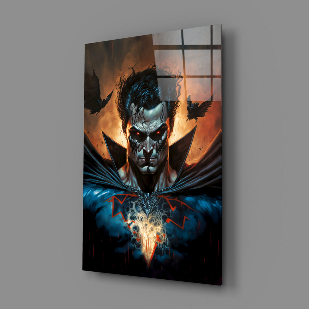 Gothic-comic panel bringing haunted gravity to a contemporary man cave