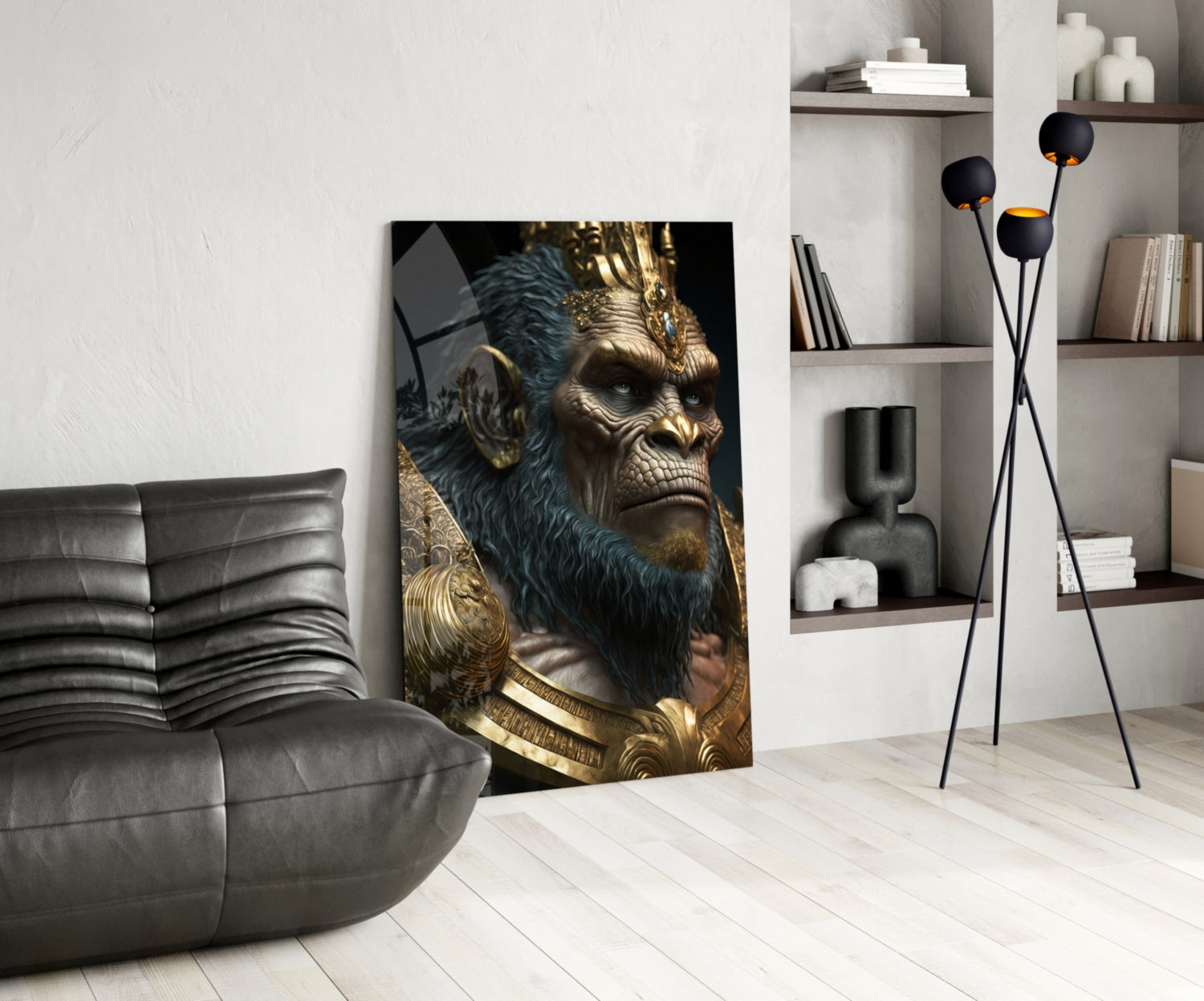 Ape King Glass Wall Art  || Designer Collection.