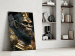 Ape King glass print enhancing a living room with cinematic mood