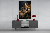 Ape King in Throne panel catching window light to reveal its imperial gravity