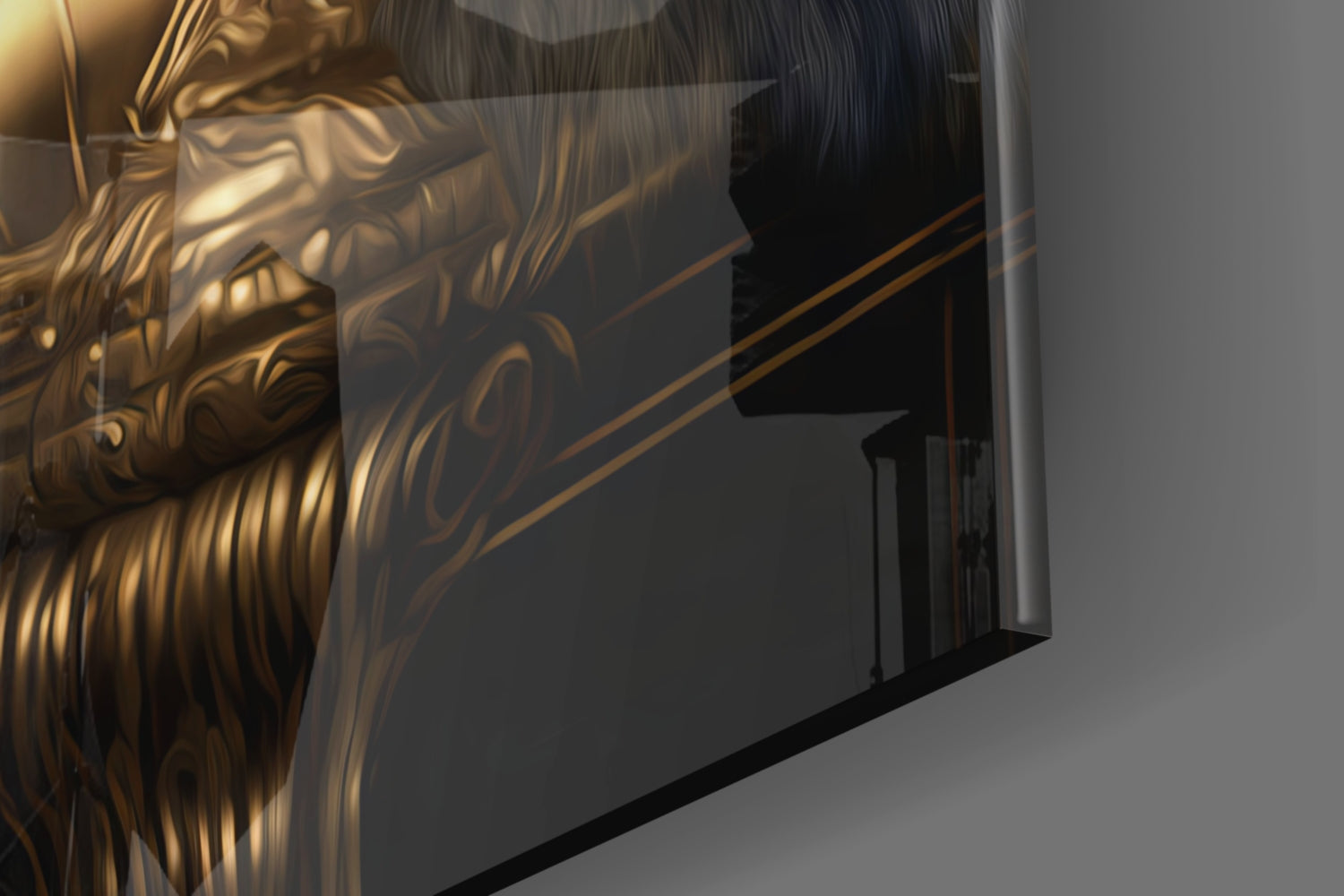 Ape King in Throne Glass Wall Art  || Designer Collection.