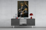 Ape King in Throne panel catching window light to reveal its imperial gravity
