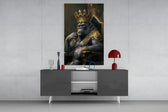 Ape King in Throne panel catching window light to reveal its imperial gravity