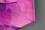 Purple Dance artwork anchoring a wall with cool dramatic palette