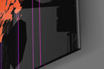 Rebel Beauty artwork anchoring a wall with bold vibrant palette