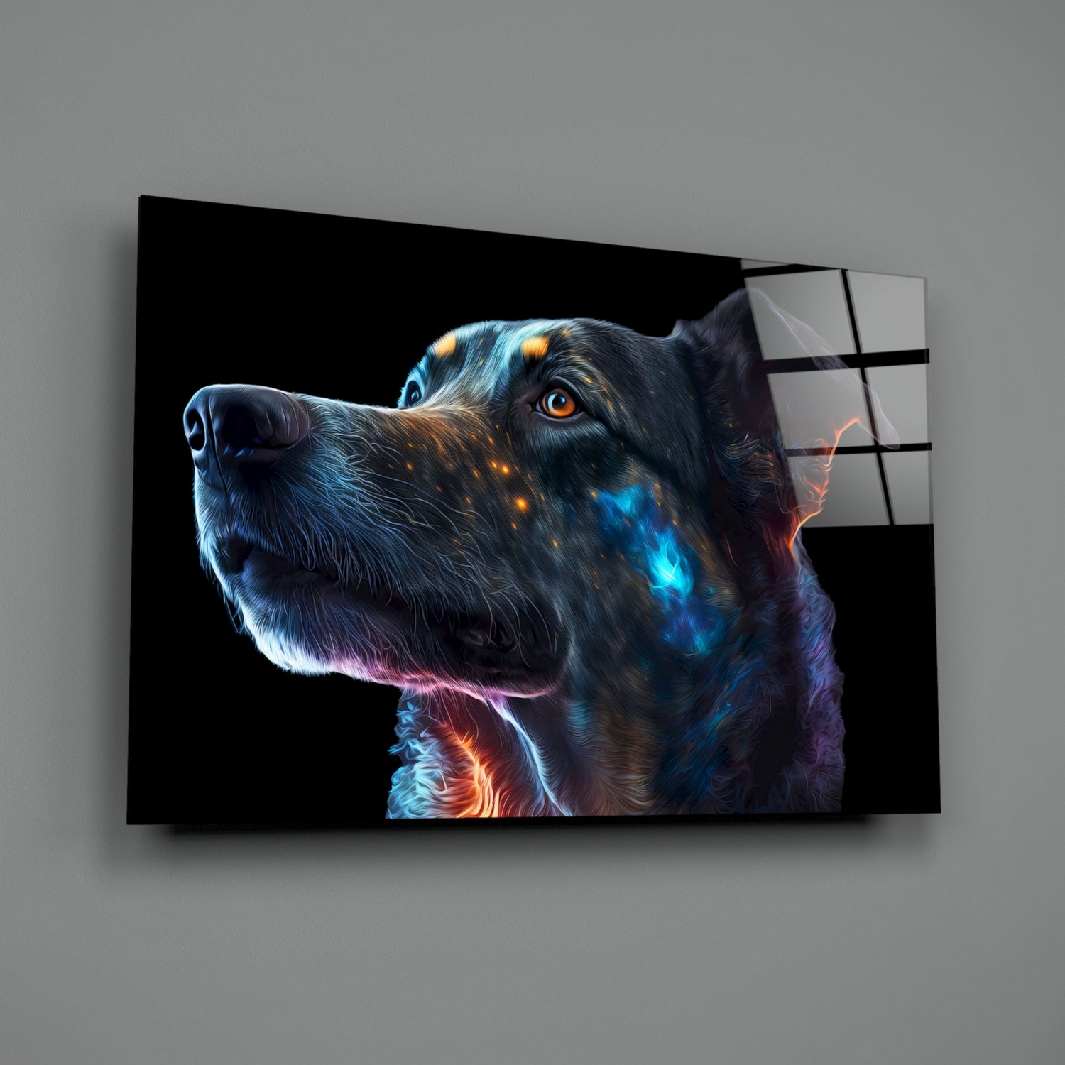 Space Dog Glass Wall Art  || Designer Collection | Insigne Art Design.