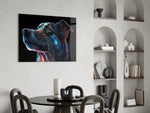 Space Dog panel adding editorial grace to a man cave