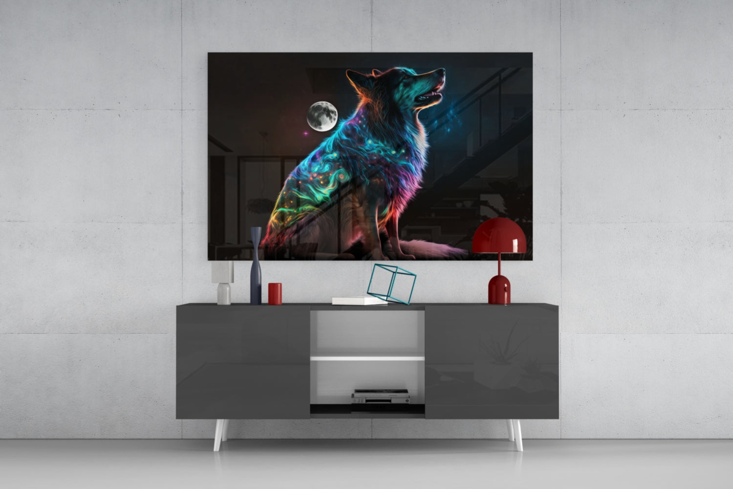 Space Dog Glass Wall Art  || Designer Collection | Insigne Art Design.