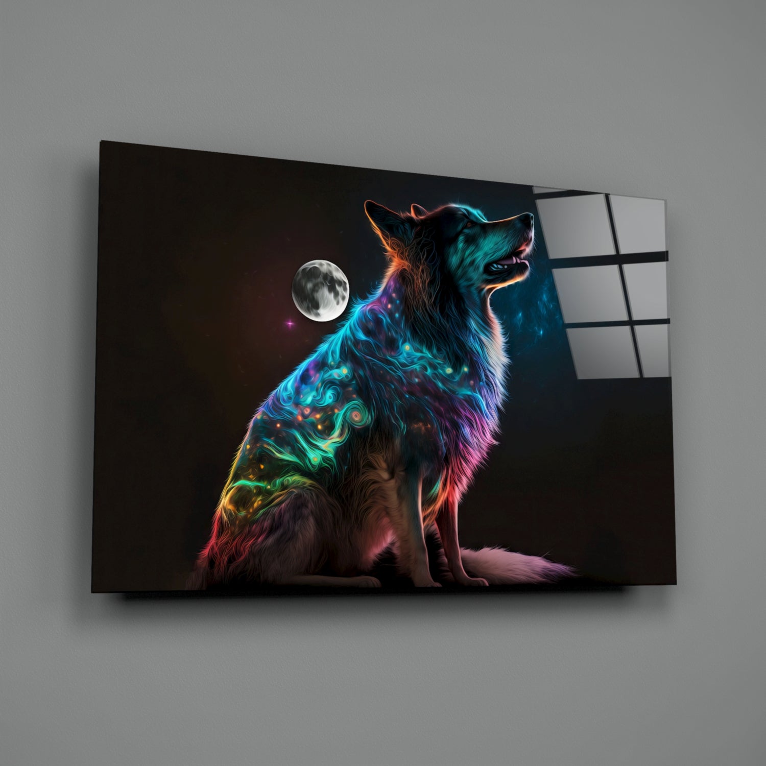 Space Dog Glass Wall Art  || Designer Collection | Insigne Art Design.