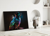 Space Dog close-up showing cosmic wolf-dog beneath drifting moon