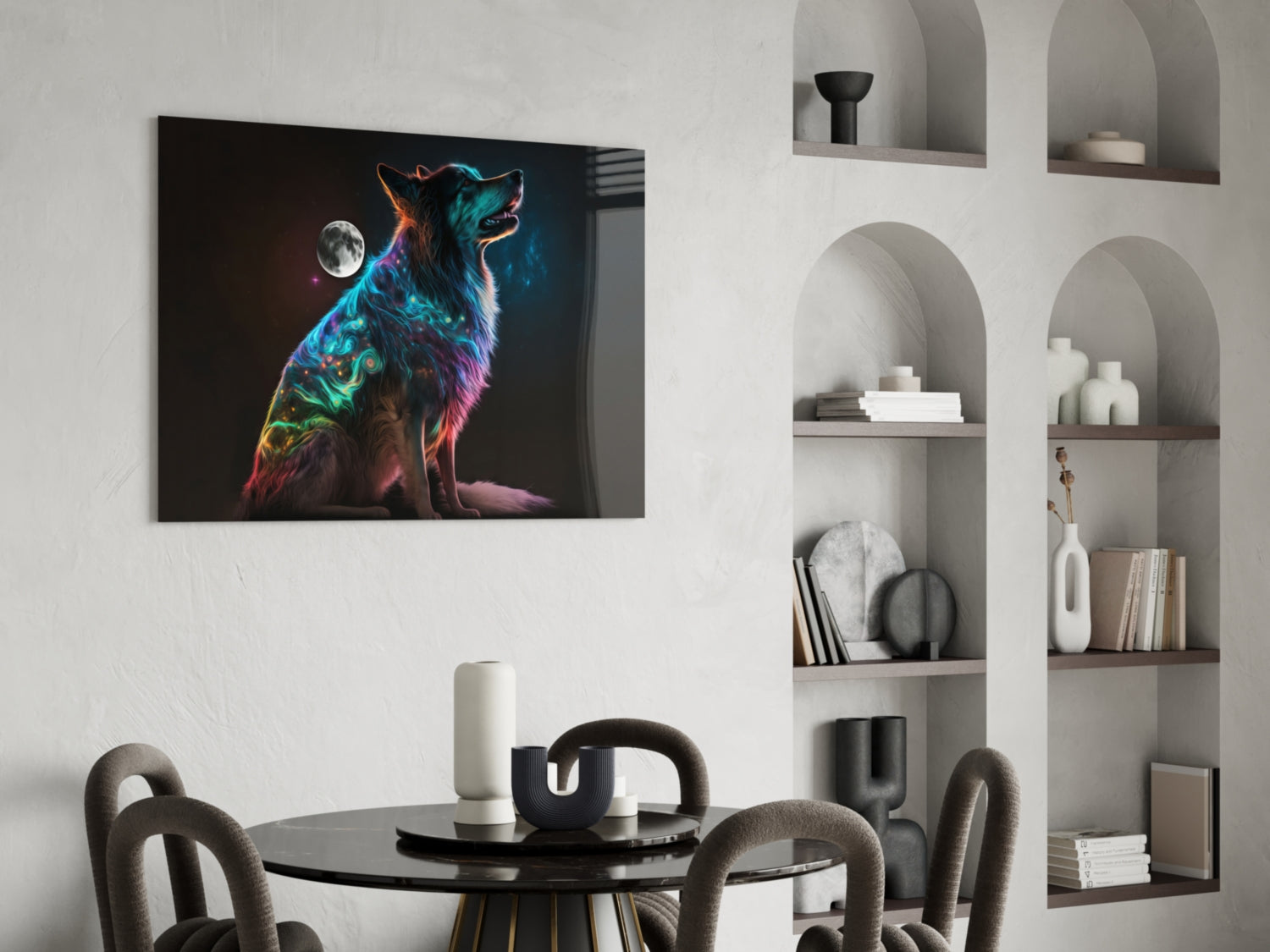 Space Dog Glass Wall Art  || Designer Collection | Insigne Art Design.