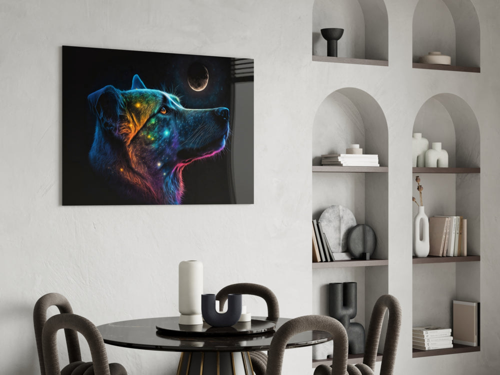 Space Dog panel adding editorial grace to a man cave