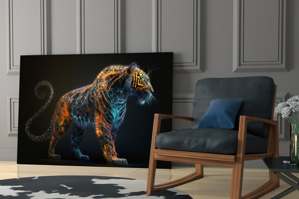 Sparkling Glory glass print enhancing a gaming room with cinematic mood