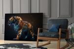 Sparkling Glory glass print enhancing a gaming room with cinematic mood