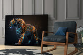 Sparkling Glory glass print enhancing a gaming room with cinematic mood