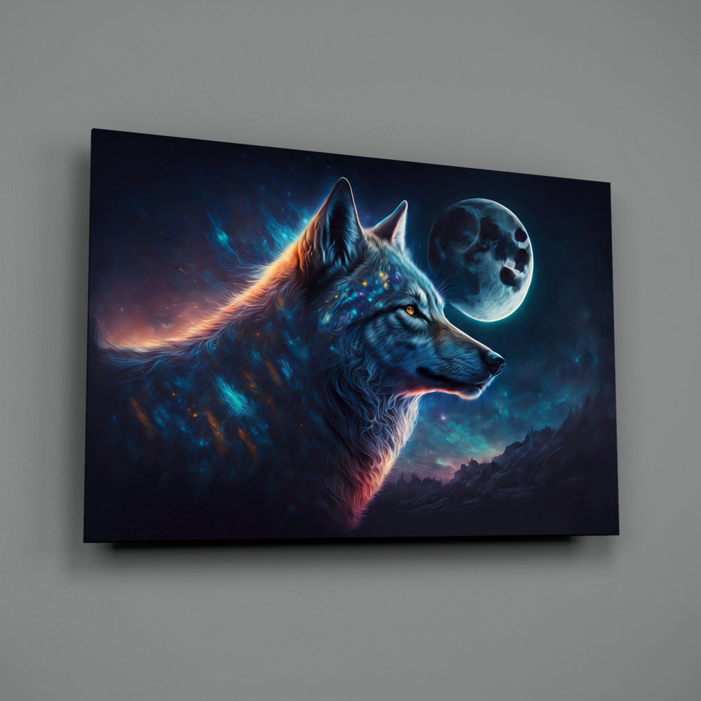 Cosmic-portrait panel bringing kinetic wonder to a contemporary living room