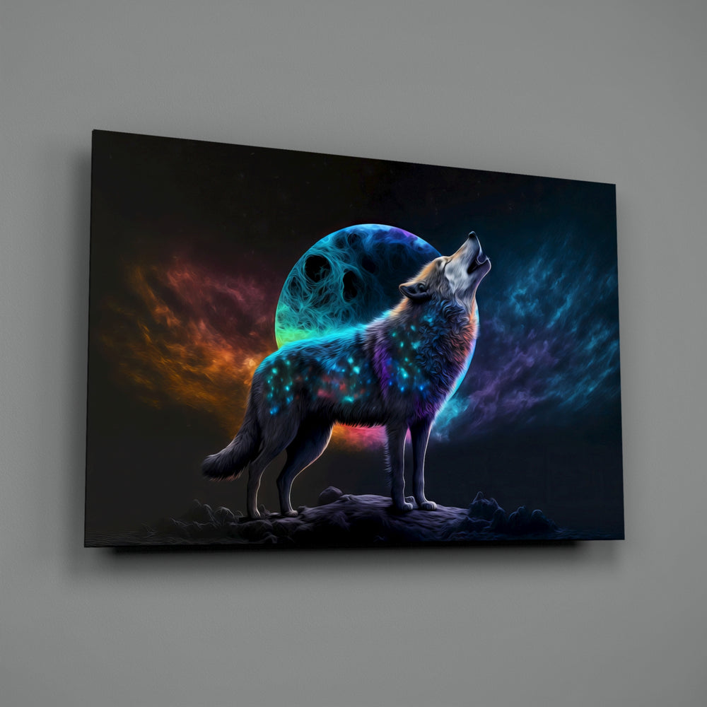 Cosmic-portrait panel bringing kinetic wonder to a contemporary living room