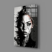Ink-splatter panel bringing raw intensity to a contemporary man cave