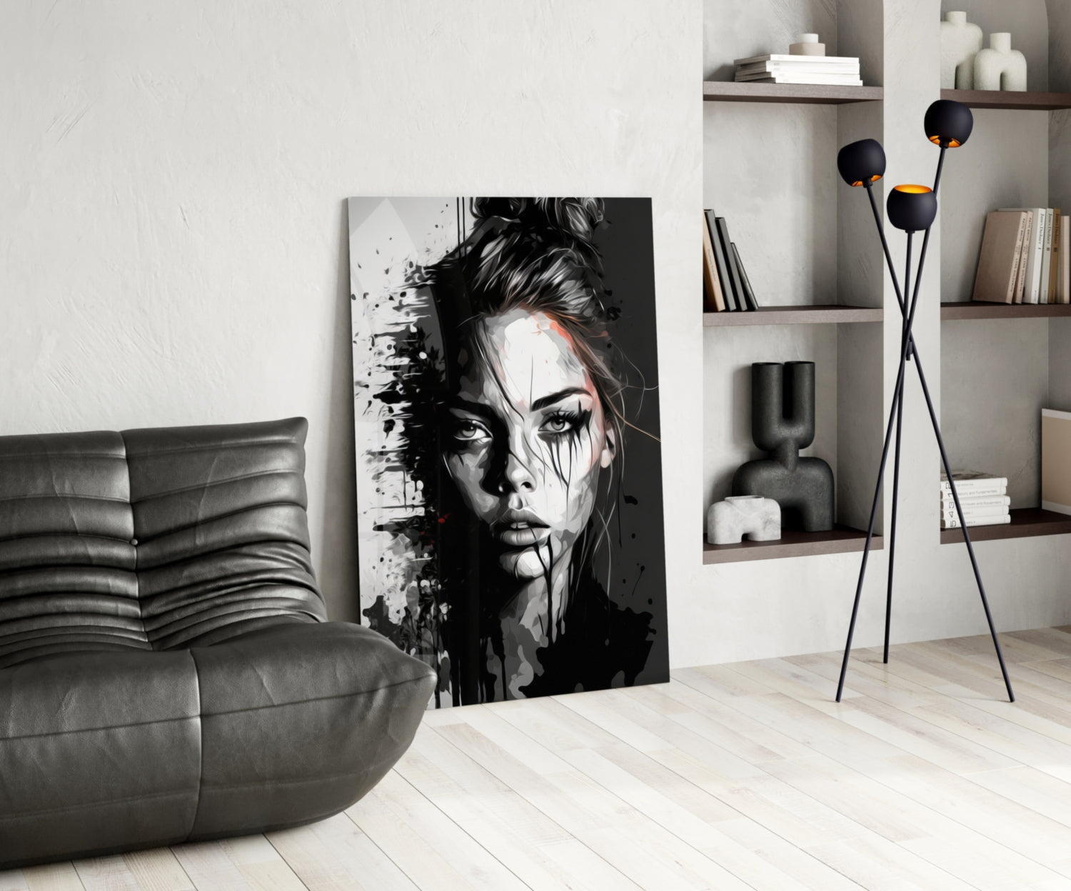 Scribbled Beauty Glass Wall Art  || Designer Collection | Insigne Art Design.