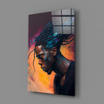 Stylized-profile panel bringing meditative gravity to a contemporary living room