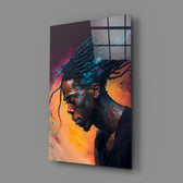Stylized-profile panel bringing meditative gravity to a contemporary living room