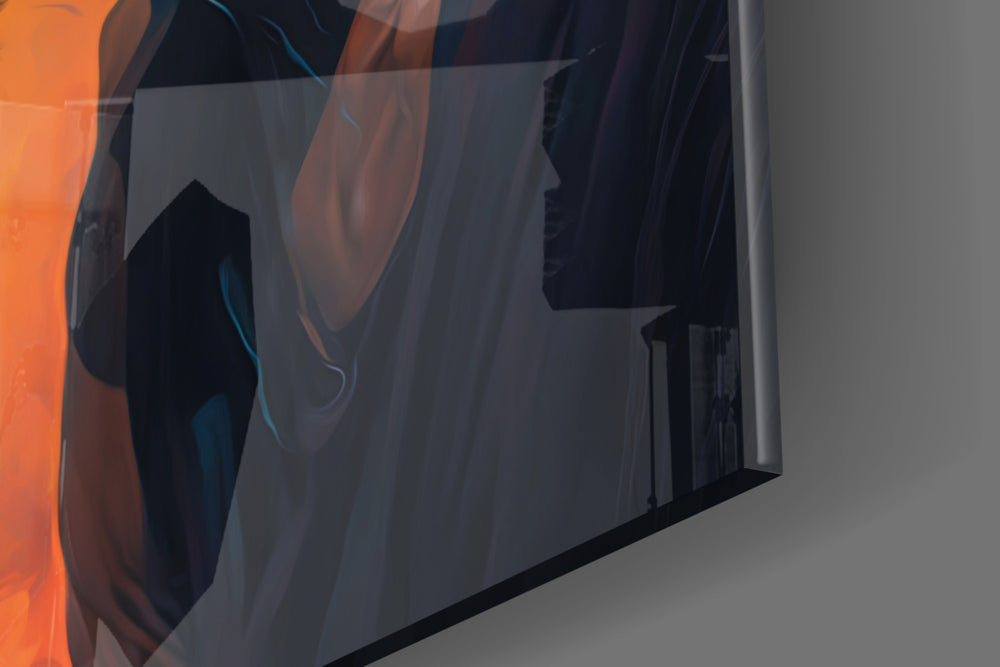 Roy Woods artwork anchoring a wall with warm dramatic palette