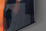 Roy Woods artwork anchoring a wall with warm dramatic palette