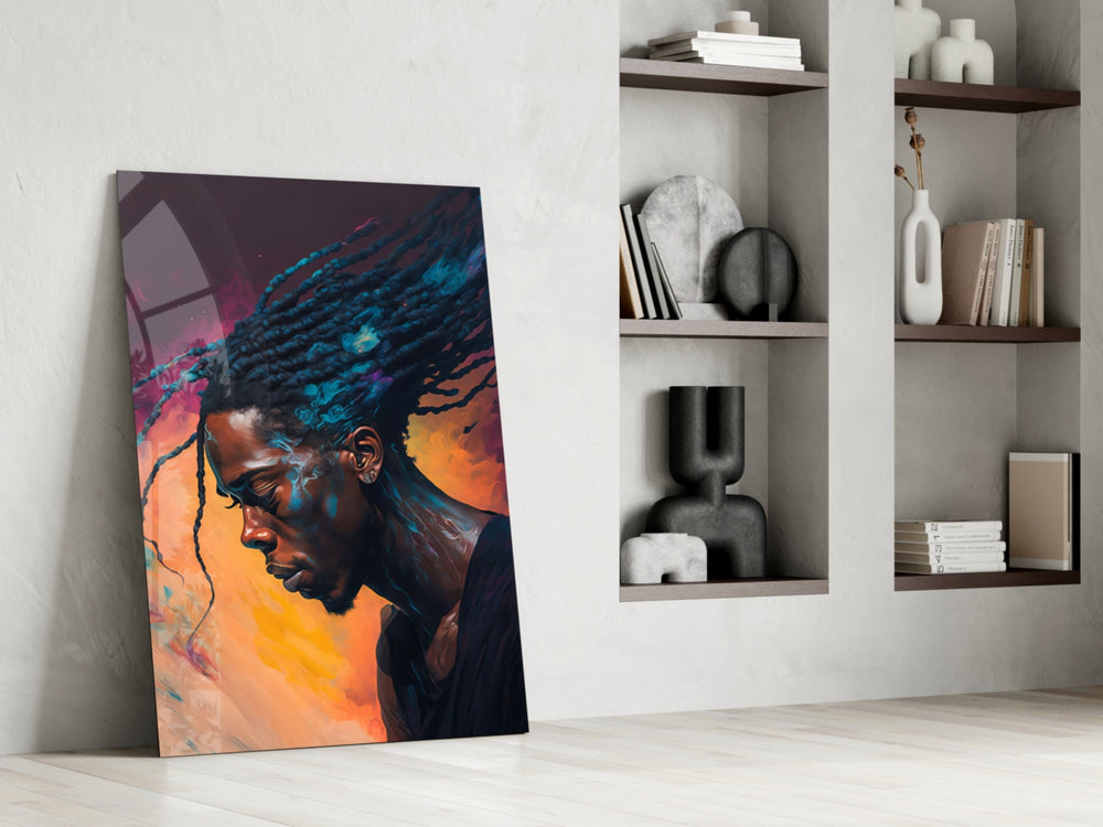 Roy Woods glass print enhancing a study with cinematic mood