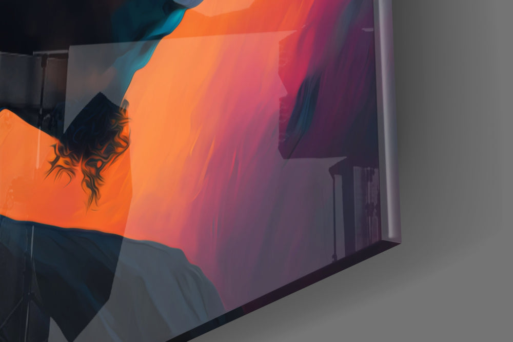 Roy Woods artwork anchoring a wall with warm dramatic palette