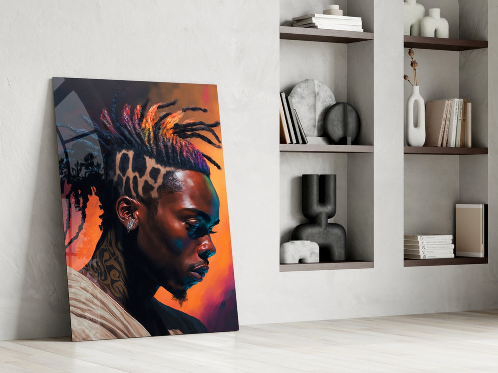 Roy Woods glass print enhancing a study with cinematic mood