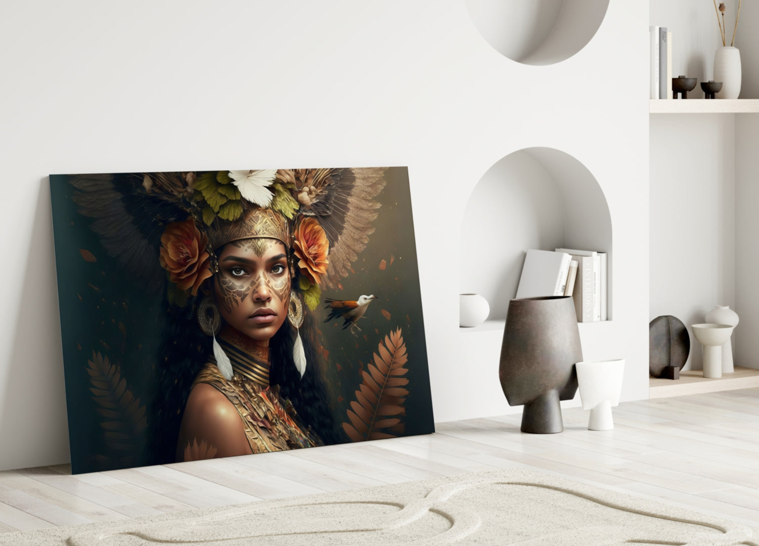 Princess of Flowers Glass Wall Art  || Designer Collection | Insigne Art Design.