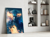 Epic Tiger glass print enhancing a teen lounge with cinematic mood