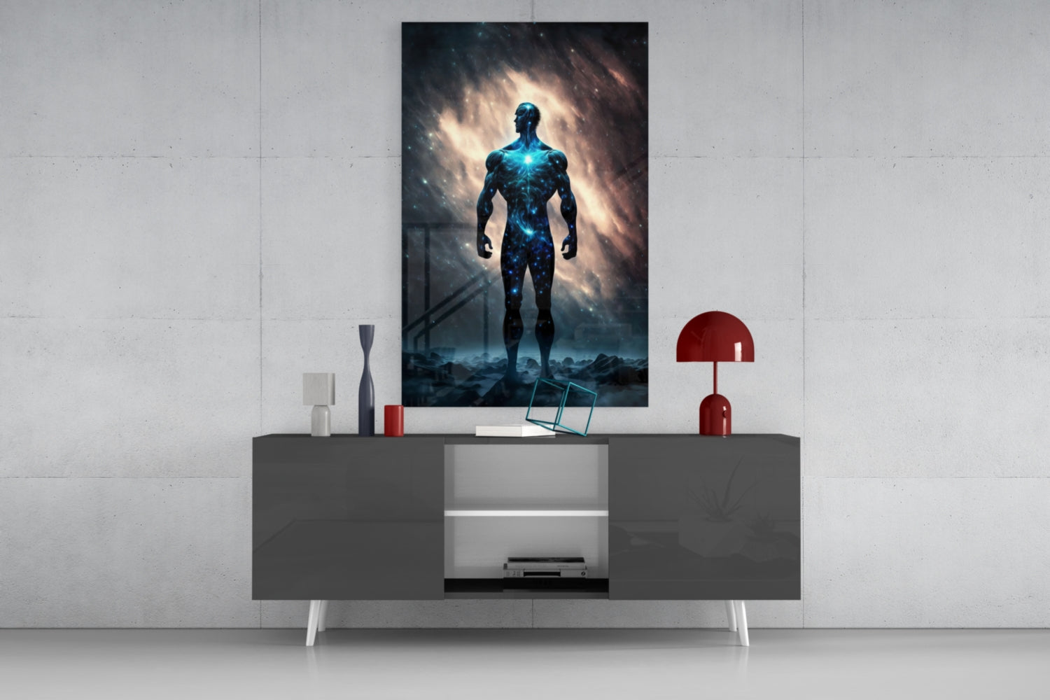 Vitruvius Man Glass Wall Art  || Designers Collection | Insigne Art Design.