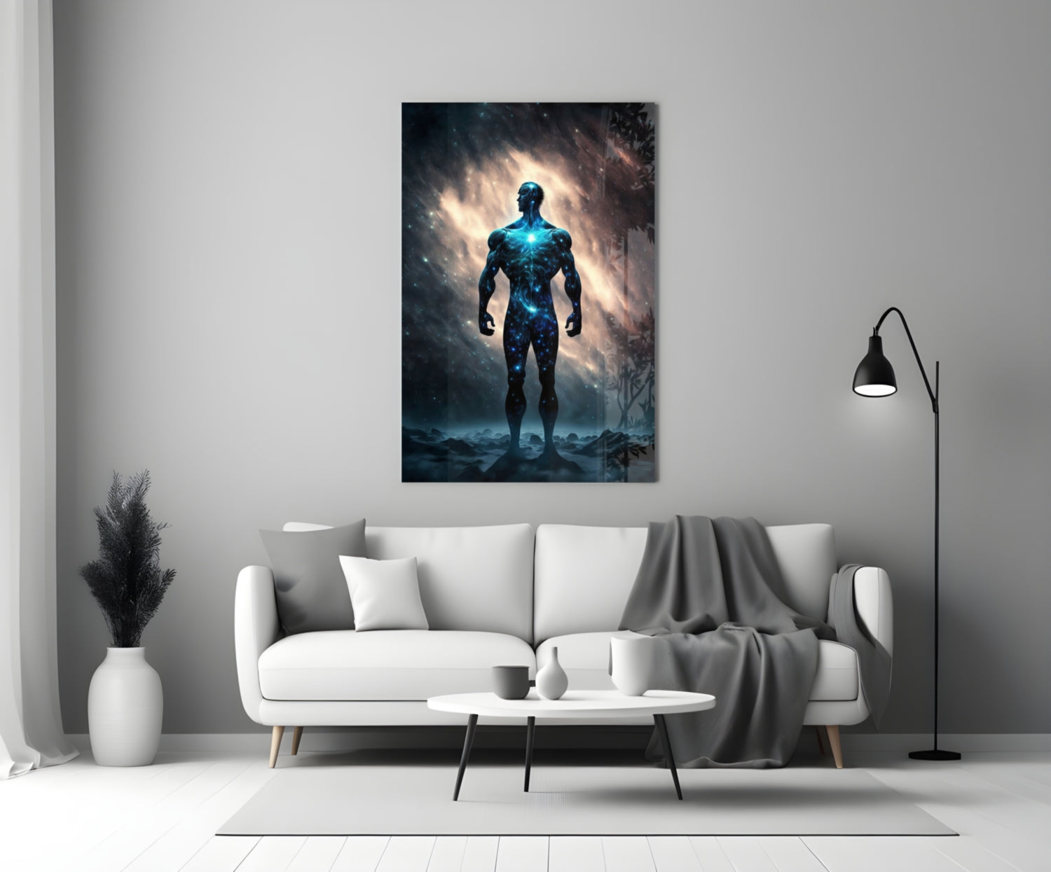 Vitruvius Man Glass Wall Art  || Designers Collection | Insigne Art Design.