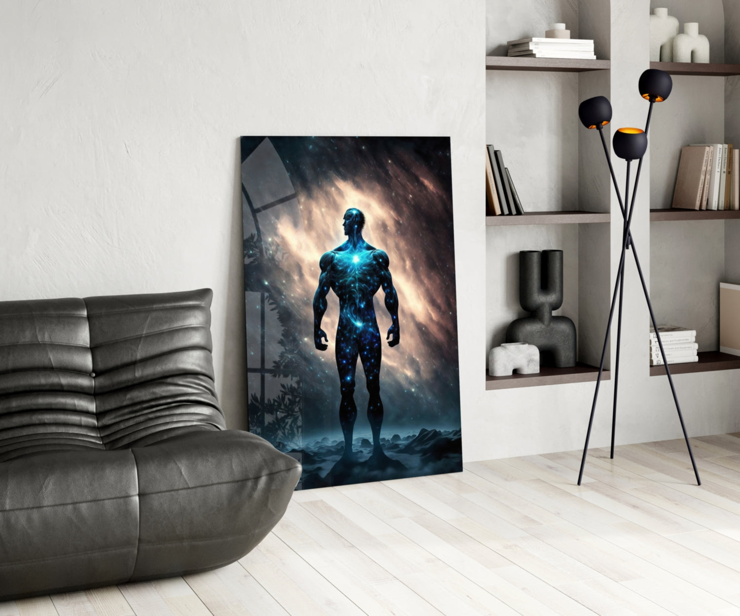 Vitruvius Man Glass Wall Art  || Designers Collection | Insigne Art Design.