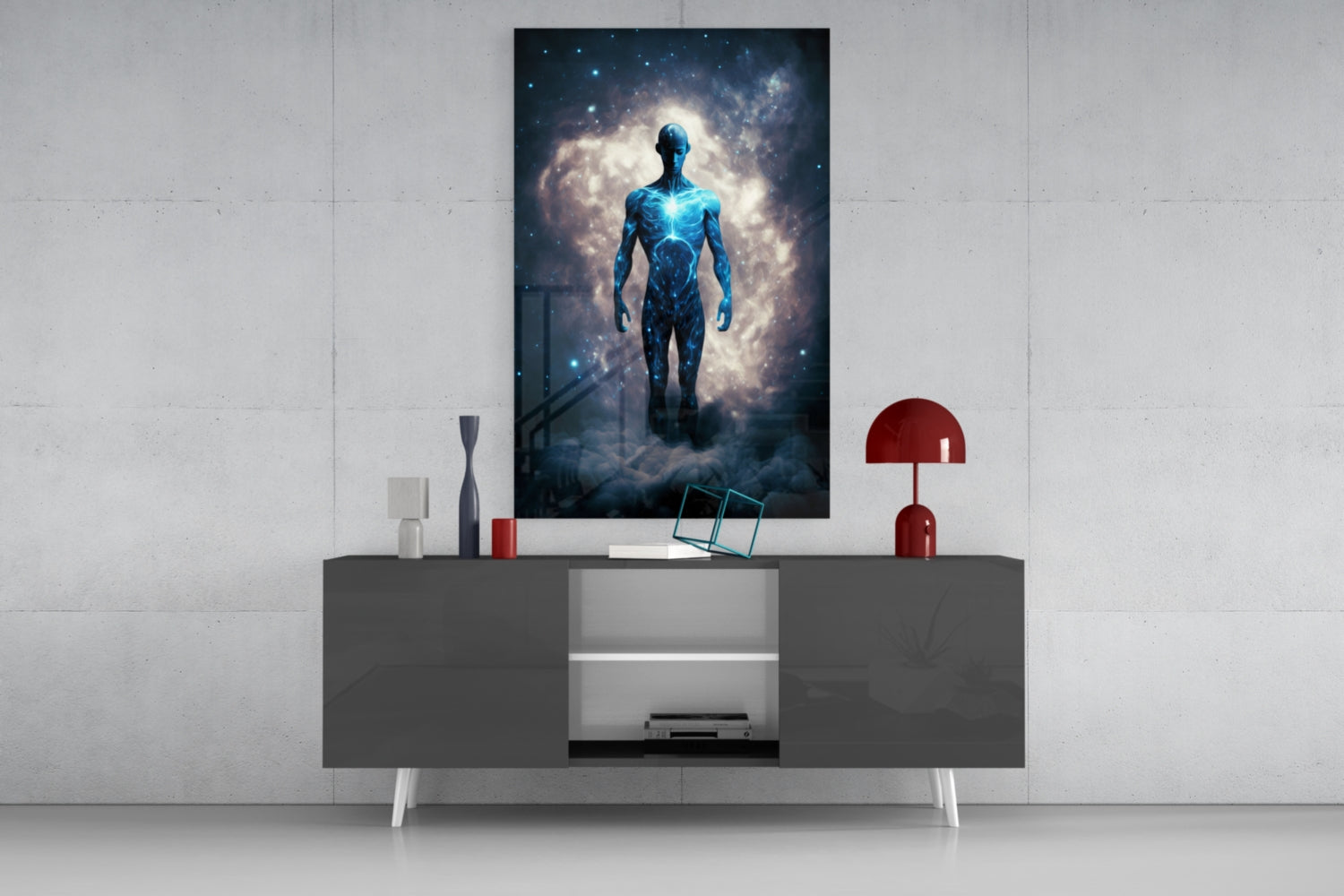 Vitruvius Man Glass Wall Art  || Designers Collection | Insigne Art Design.