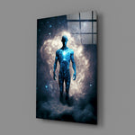 Cosmic-figurative panel bringing meditative wonder to a contemporary living room