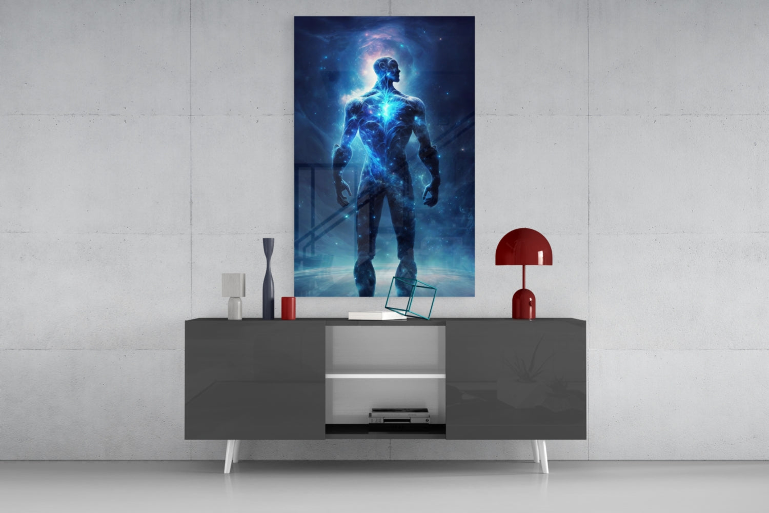 Vitruvius Man Glass Wall Art  || Designers Collection | Insigne Art Design.