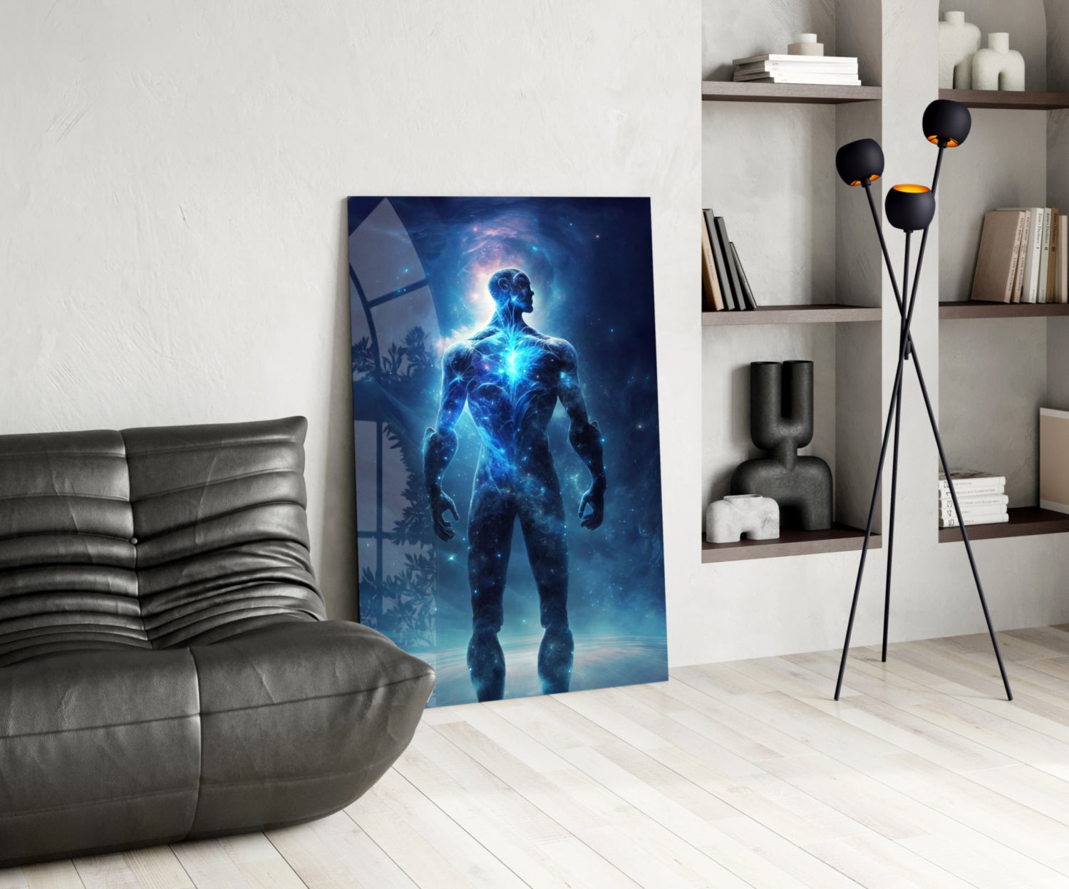 Vitruvius Man Glass Wall Art  || Designers Collection | Insigne Art Design.