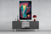 Dream of a New Life panel catching screen glow to reveal its electric melancholy