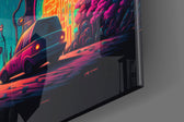 Dream of a New Life artwork anchoring a wall with bold vibrant palette