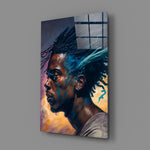 Stylized-profile panel bringing meditative gravity to a contemporary living room