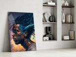 Roy Woods glass print enhancing a study with cinematic mood