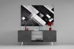 Cubic panel catching window light to reveal its modernist clarity