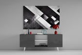 Cubic panel catching window light to reveal its modernist clarity